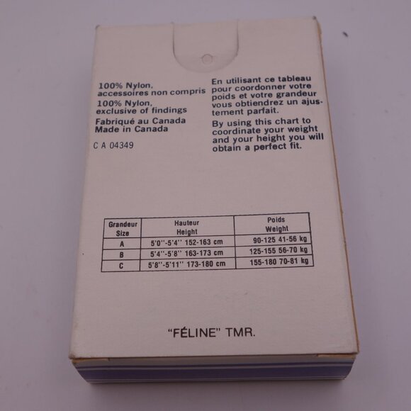 Vintage Feline One-Size Smoke-Grey 100% Nylon Made in Canada Pantyhose - Picture 7 of 11